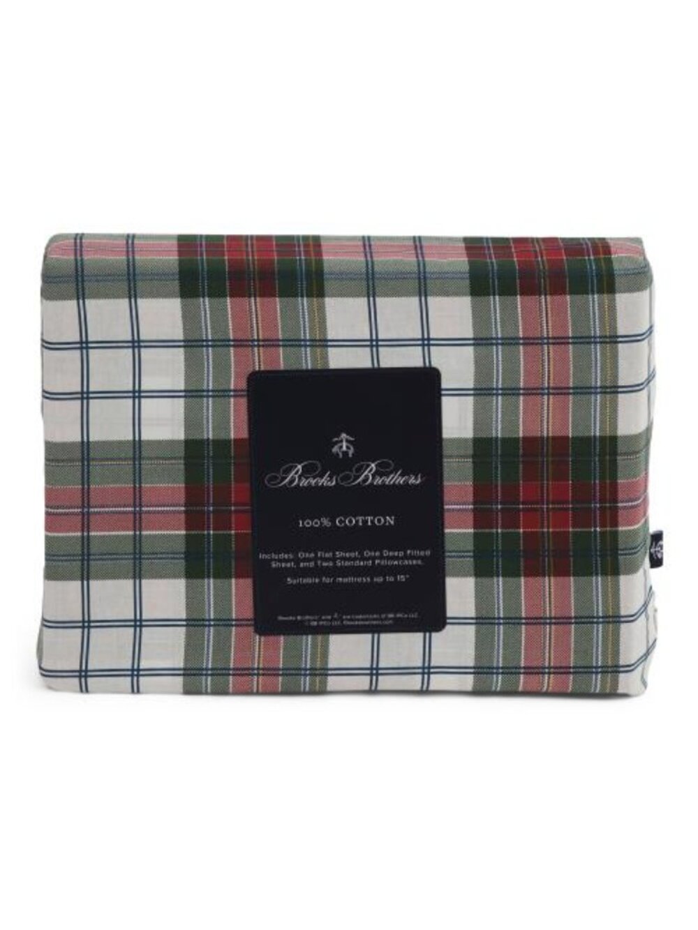 BROOKS BROTHERS Cotton Traditional Plaid Sheet Set